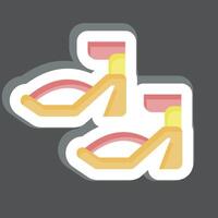 sticker sandalen. verwant naar mode symbool. gemakkelijk ontwerp bewerkbaar. gemakkelijk illustratie vector