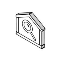 huis zoeken vergroten glas isometrische icoon vector illustratie