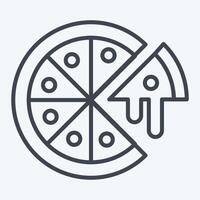 icoon pizza. verwant naar snel voedsel symbool. lijn stijl. gemakkelijk ontwerp bewerkbaar. gemakkelijk illustratie vector