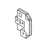 op slot en bescherming pdf het dossier isometrische icoon vector illustratie