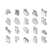 havermout voeding verzameling isometrische pictogrammen reeks vector