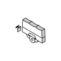 vervoer aanhangwagen isometrische icoon vector illustratie