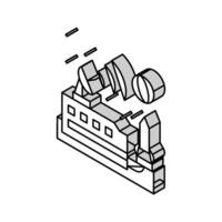 ruimte baseren Bezig met verzenden signaal Aan aarde isometrische icoon vector illustratie