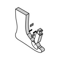 injectiespuit behandeling voet jicht isometrische icoon vector illustratie