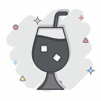 icoon qur. verwant naar cocktails, drankje symbool. grappig stijl. gemakkelijk ontwerp bewerkbaar. gemakkelijk illustratie vector