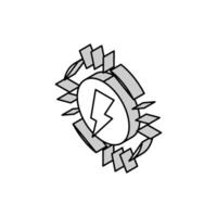 bliksem energie besparing logo isometrische icoon vector illustratie