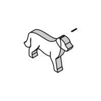 gouden retriever hond isometrische icoon vector illustratie