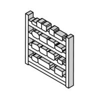 schappen kaas productie isometrische icoon vector illustratie