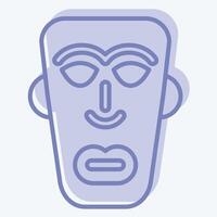 icoon Afrikaanse masker. verwant naar Kenia symbool. twee toon stijl. gemakkelijk ontwerp bewerkbaar. gemakkelijk illustratie vector