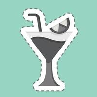 sticker lijn besnoeiing martini. verwant naar cocktails, drankje symbool. gemakkelijk ontwerp bewerkbaar. gemakkelijk illustratie vector