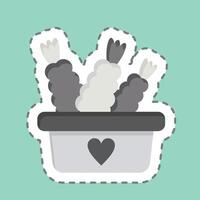 sticker lijn besnoeiing lunch doos. verwant naar picknick symbool. gemakkelijk ontwerp bewerkbaar. gemakkelijk illustratie vector