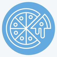 icoon pizza. verwant naar snel voedsel symbool. blauw ogen stijl. gemakkelijk ontwerp bewerkbaar. gemakkelijk illustratie vector