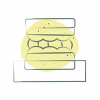 icoon Sandwich. verwant naar picknick symbool. kleur plek stijl. gemakkelijk ontwerp bewerkbaar. gemakkelijk illustratie vector