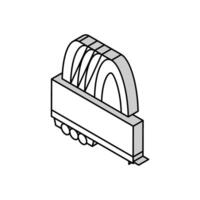 aanhangwagen banden isometrische icoon vector illustratie