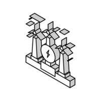 wind elektriciteit bouw isometrische icoon vector illustratie