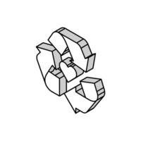 recycle kunstmatig isometrische icoon vector illustratie