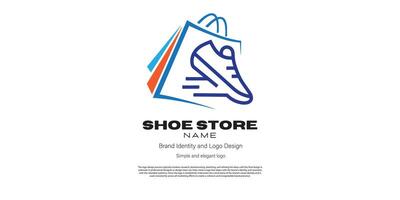 schoen op te slaan logo ontwerp voor e handel of logo ontwerper vector