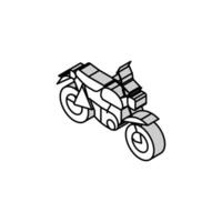 wijnoogst motorfiets isometrische icoon vector illustratie