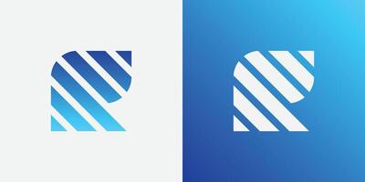 r creatief blauw helling alfabet brief logo voor branding en bedrijf vector