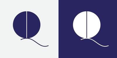 vector q logo sjabloon met een abstract vorm