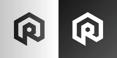 brief r abstract modern kleurrijk logo vector