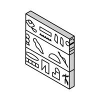 hiëroglief Egypte isometrische icoon vector illustratie