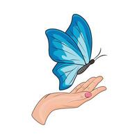 illustratie van vlinder met hand- vector