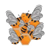 illustratie van honing bij vector