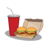 illustratie van hamburger meenemen vector