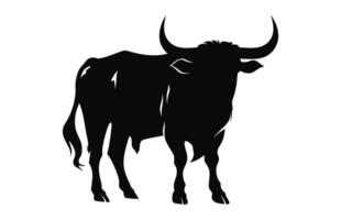 een stier silhouet vector geïsoleerd Aan een wit achtergrond