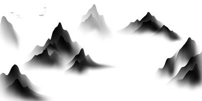 modern ontwerp vector illustratie van mooi Chinese inkt landschap schilderen.