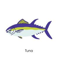 tonijn eetbaar zout water vis element vector