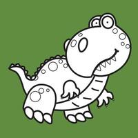 schattig dier dinosaurus tryannosaurus trex wild tekenfilm digitaal postzegel schets vector