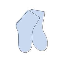 sokken voor baby jongen getrokken in een doorlopend lijn. een lijn tekening, minimalisme. vector illustratie.