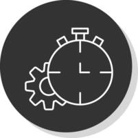 time-out lijn grijs icoon vector