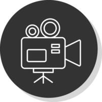 video camera lijn grijs icoon vector
