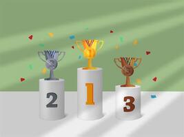 podium winnaar trofee werknemer waardering dag met schaduw bedekking ontwerp icoon logo element vector