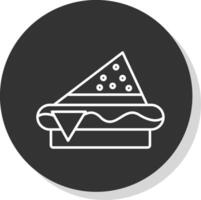 belegd broodje lijn grijs icoon vector