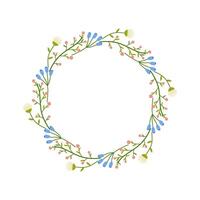 bloemen ronde kader, ornament, voorjaar kleuren. Aan wit geïsoleerd achtergrond. voor uw ansichtkaart ontwerp, uitnodigingen, Gefeliciteerd vector