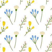 naadloos bloemen voorjaar bloemen wit blauwe.vector illustratie. voor uw ontwerp, omhulsel papier, kleding stof. vector