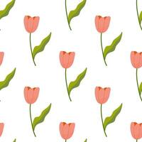 naadloos bloemen voorjaar tulpen patroon.vector illustratie. voor uw ontwerp, geschenk papier, kleding stof. vector