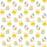 naadloos patroon Pasen eieren met verschillend texturen. vector illustratie. voor uw ontwerp, omhulsel papier, kleding stof.