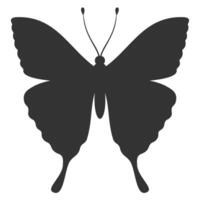 vlinder zwart silhouet. vorm van vlinder Vleugels, voorkant visie, tatoeëren sjabloon. gemakkelijk insect icoon, vector illustratie