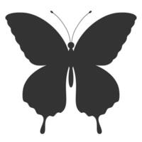 vlinder zwart silhouet. vorm van vlinder Vleugels, voorkant visie, tatoeëren sjabloon. gemakkelijk insect icoon, vector illustratie