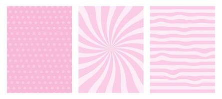 retro roze veedrijfster meetkundig posters set. modieus retro achtergrond met roze meetkundig elementen. vector