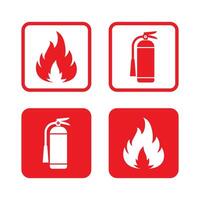 brand veiligheid teken verzameling. brand bescherming teken vector verzameling. brand veiligheid stickers