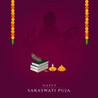 vasant panchami, saraswati poeja, basant sociaal media post vector