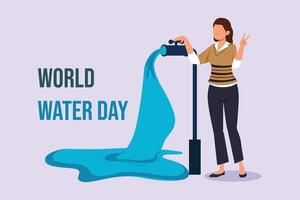 wereld water dag concept. gekleurde vlak vector illustratie geïsoleerd.