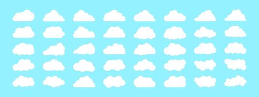 verzameling van wolk pictogrammen, vormen, stickers. reeks van wolken, symbool voor uw website ontwerp, logo. vector grafisch element.