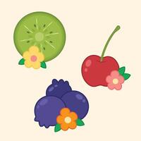 schattig fruit plak decoratie vector kunst